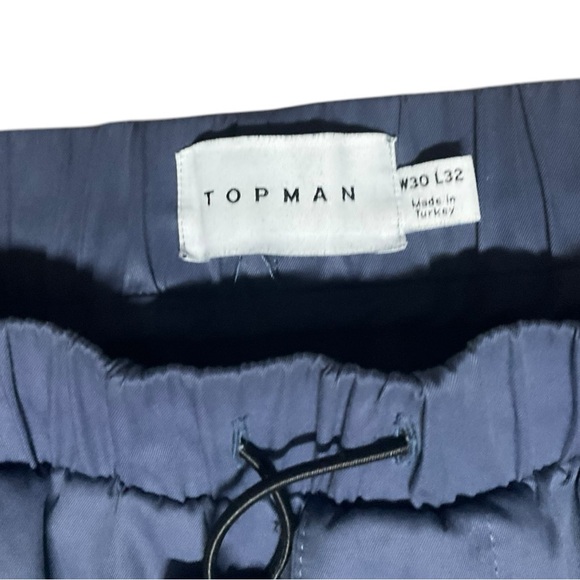 🧨 TOPMAN Tech Cargos W30 L32 🛰️ Nylon Cotton‎ Blend w/ Velcro Cuff 🔵 - Picture 7 of 10